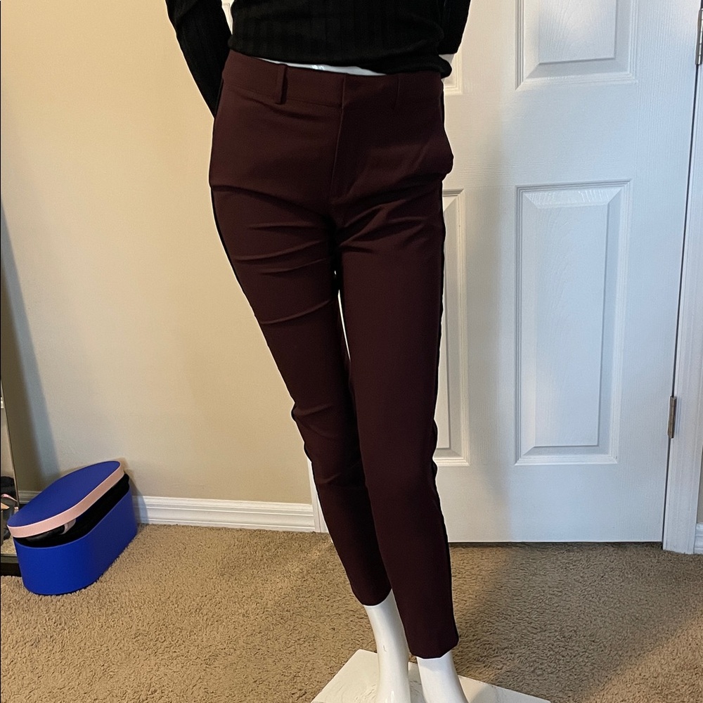 Vince Mid-Rise Flat Front Lightweight Wool Tapered Ankle Skinny Pant 4 EC